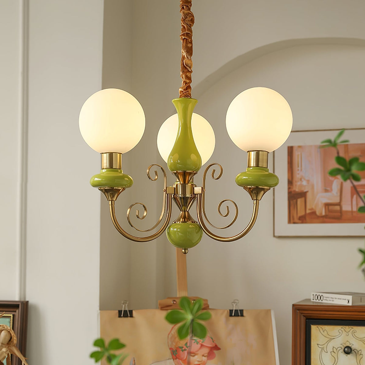 Onyx Iron & Glass Globe Chandelier
