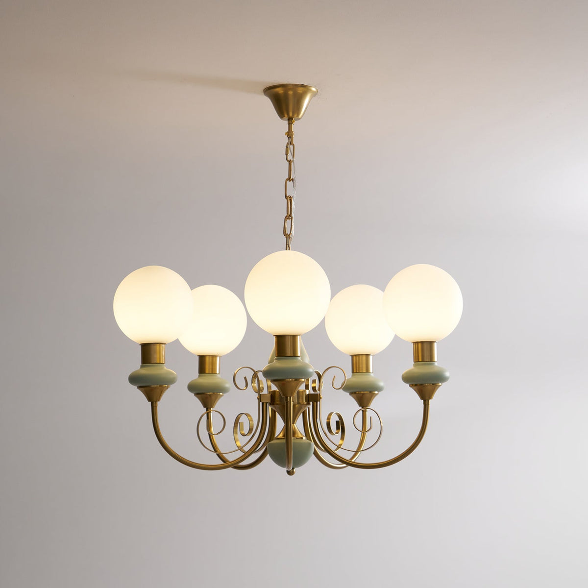 Onyx Iron & Glass Globe Chandelier