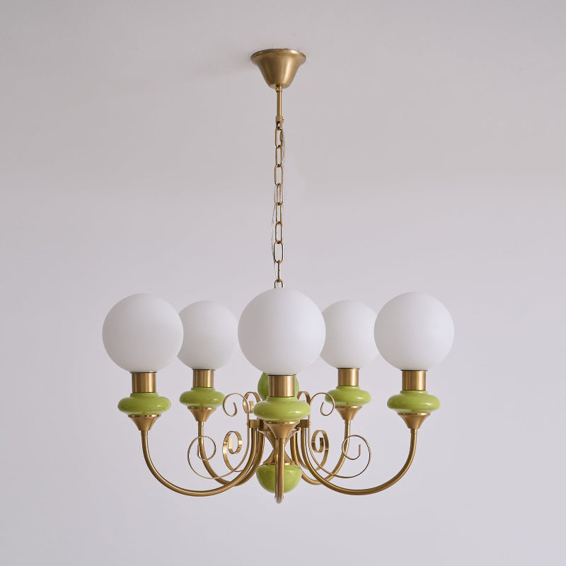 Onyx Iron & Glass Globe Chandelier