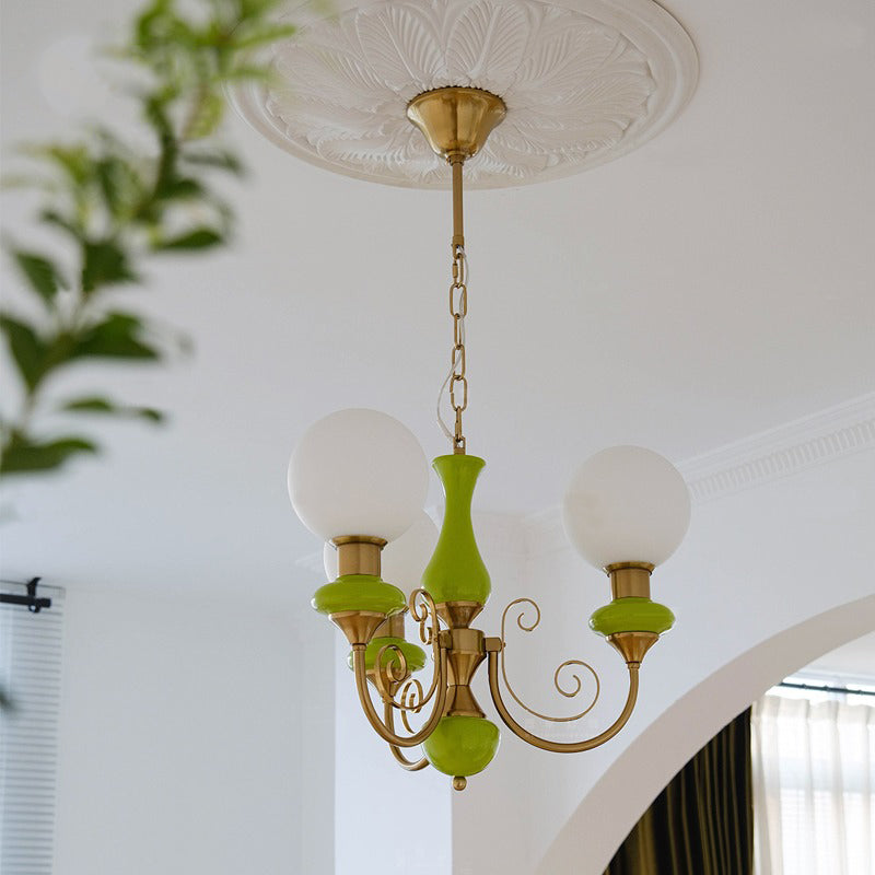 Onyx Iron & Glass Globe Chandelier
