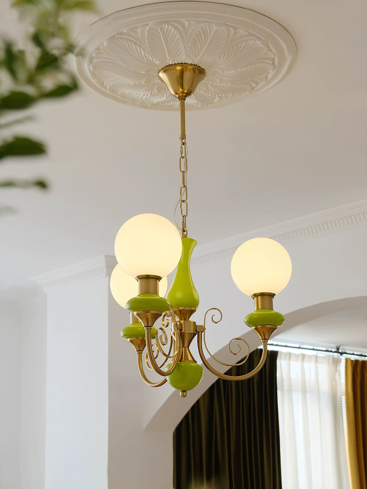 Onyx Iron & Glass Globe Chandelier