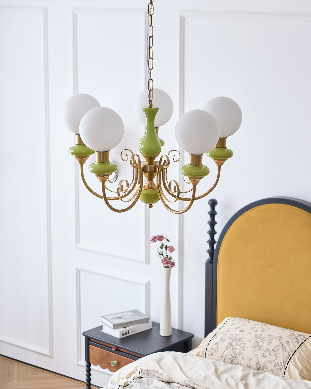 Onyx Iron & Glass Globe Chandelier