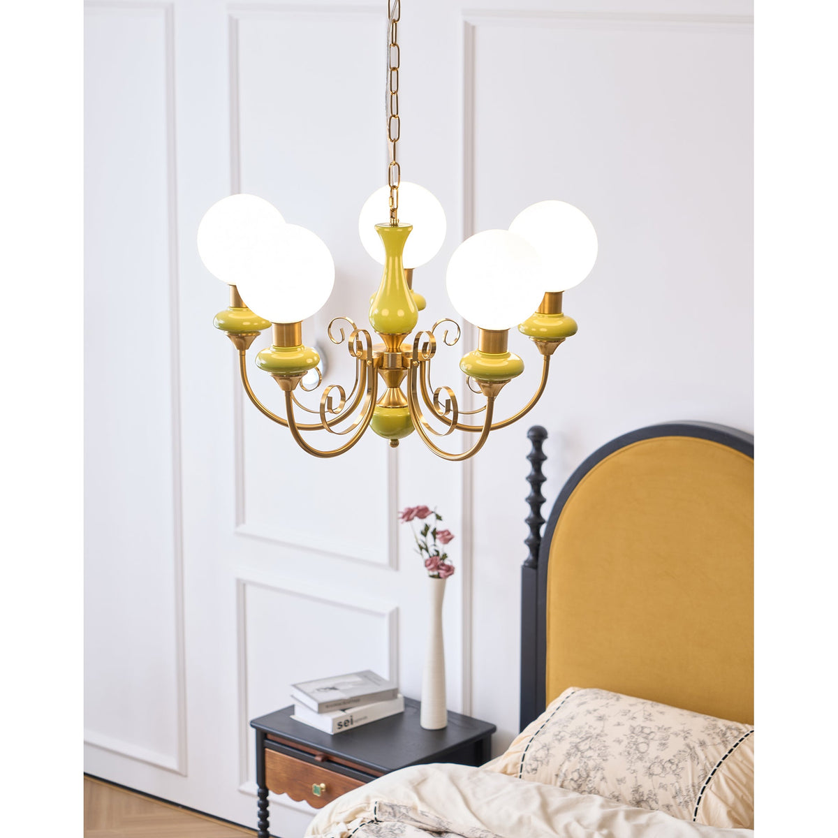 Onyx Iron & Glass Globe Chandelier