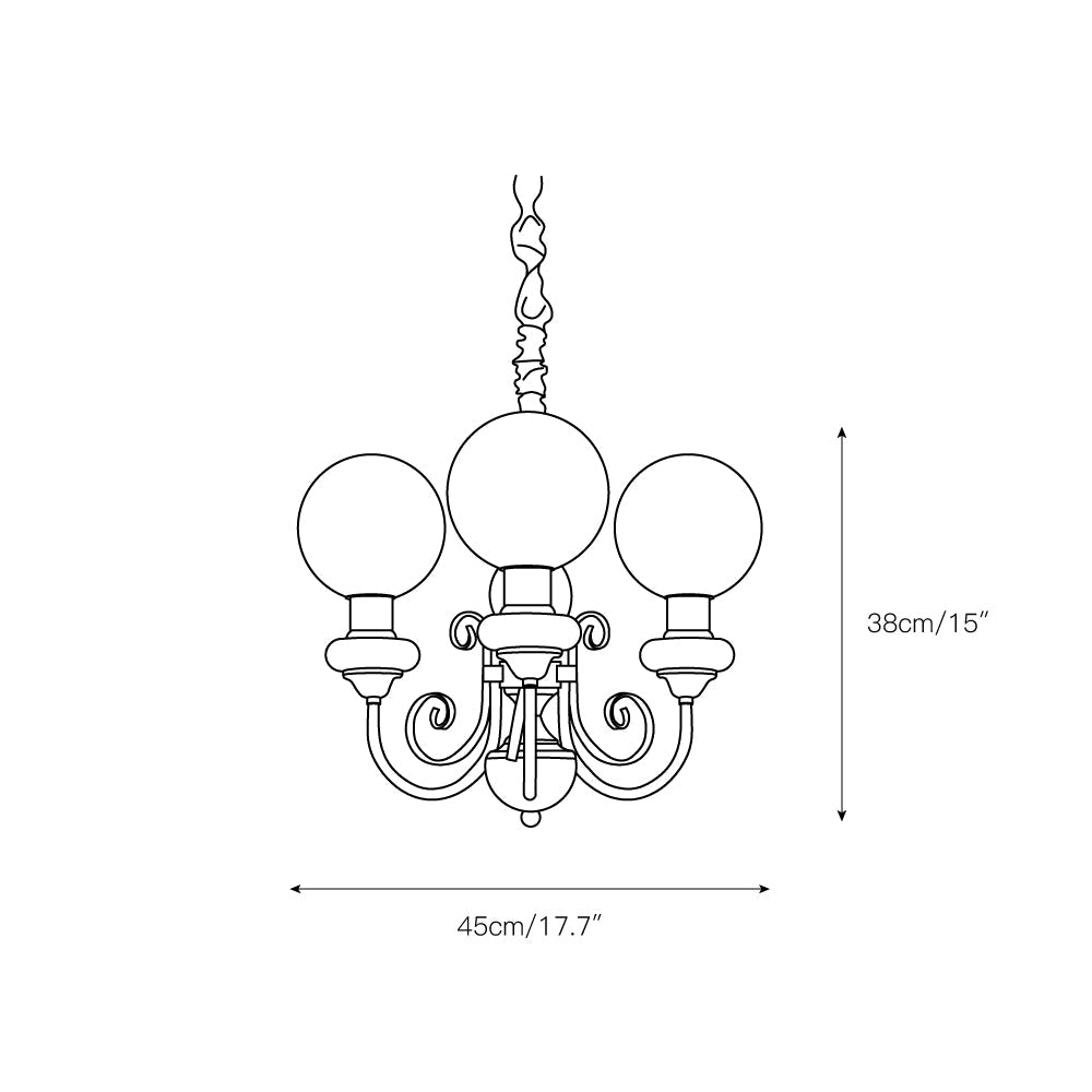 Onyx Iron & Glass Globe Chandelier
