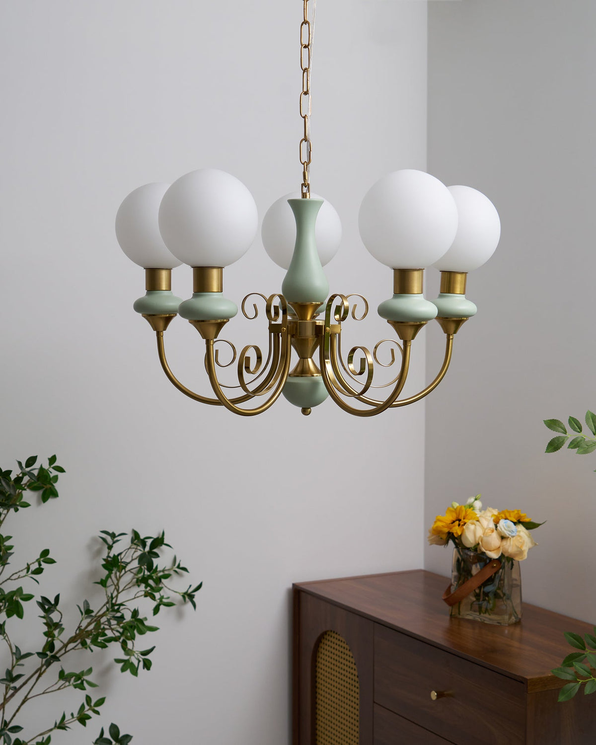 Onyx Iron & Glass Globe Chandelier