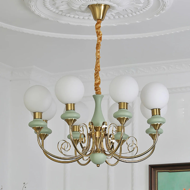 Onyx Iron & Glass Globe Chandelier