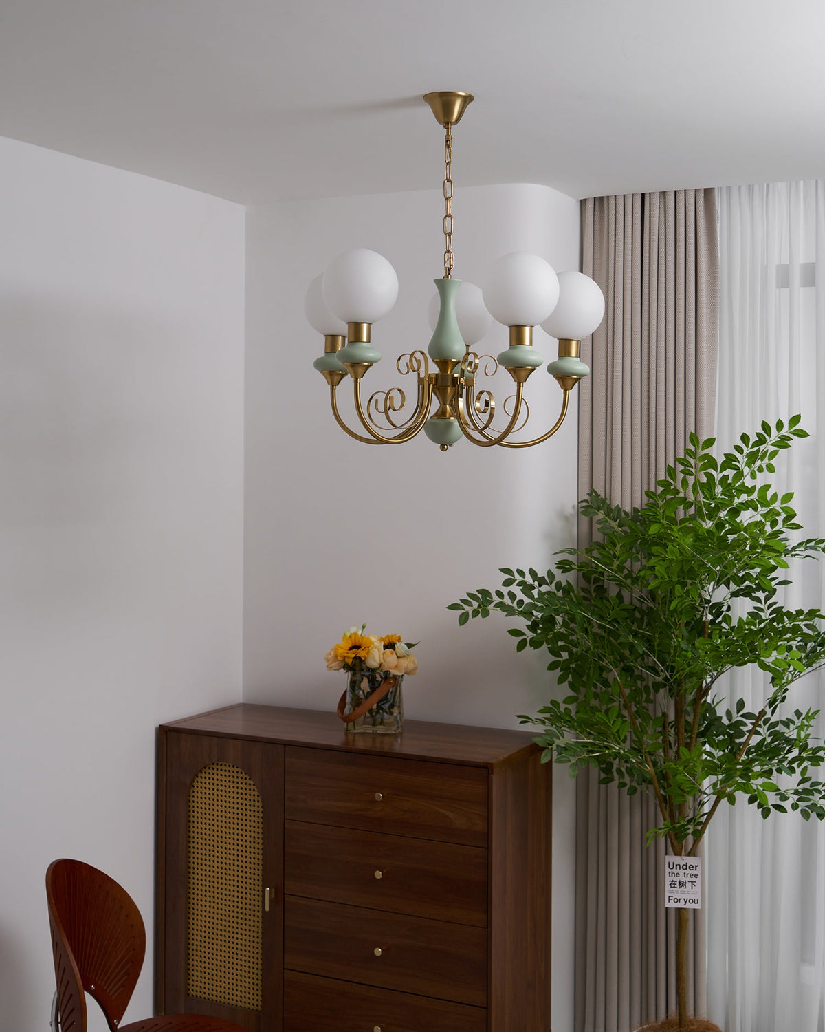 Onyx Iron & Glass Globe Chandelier