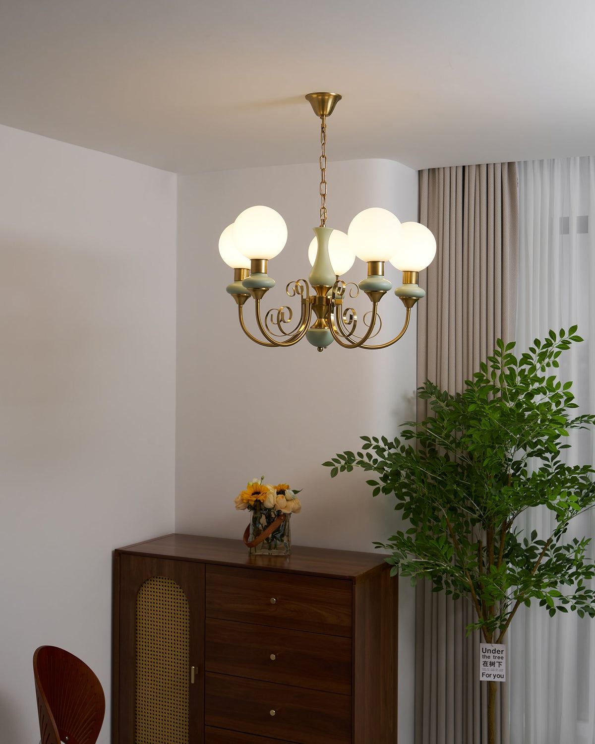 Onyx Iron & Glass Globe Chandelier
