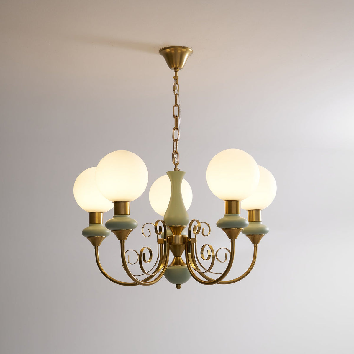 Onyx Iron & Glass Globe Chandelier