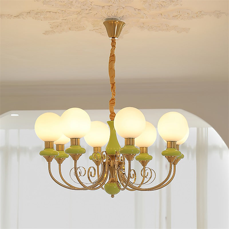 Onyx Iron & Glass Globe Chandelier