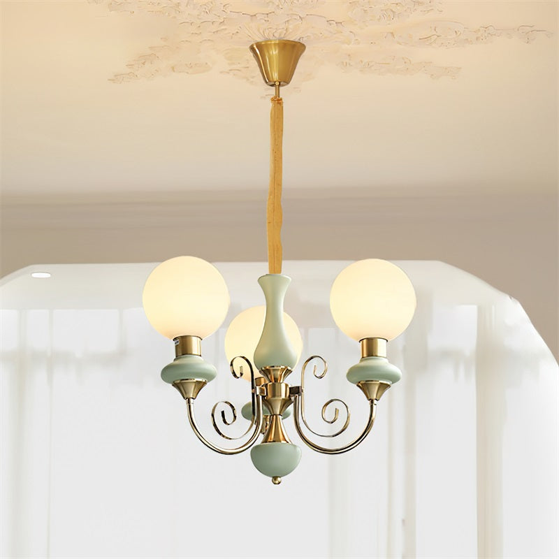 Onyx Iron & Glass Globe Chandelier