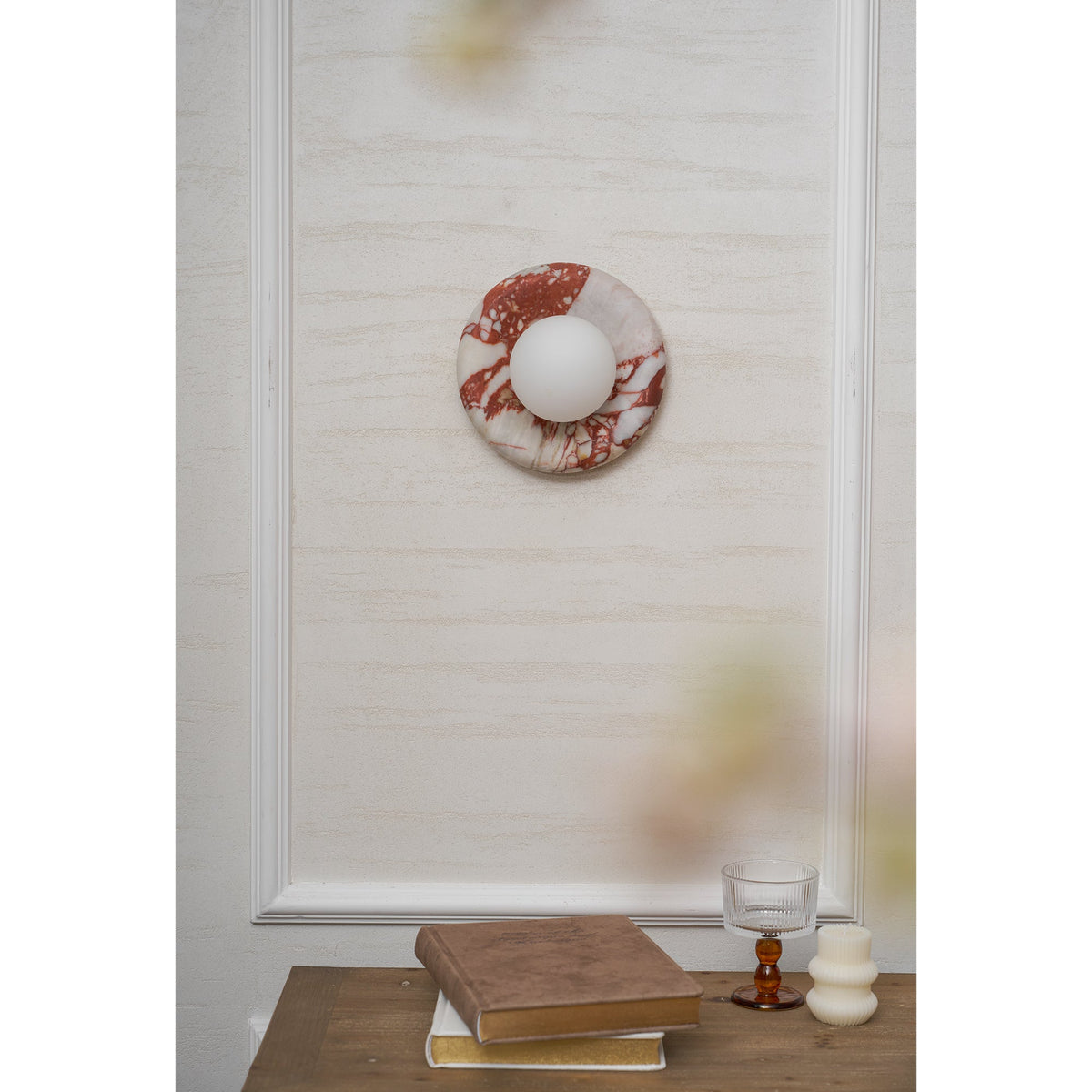 Orli Red Marble Wall Sconce