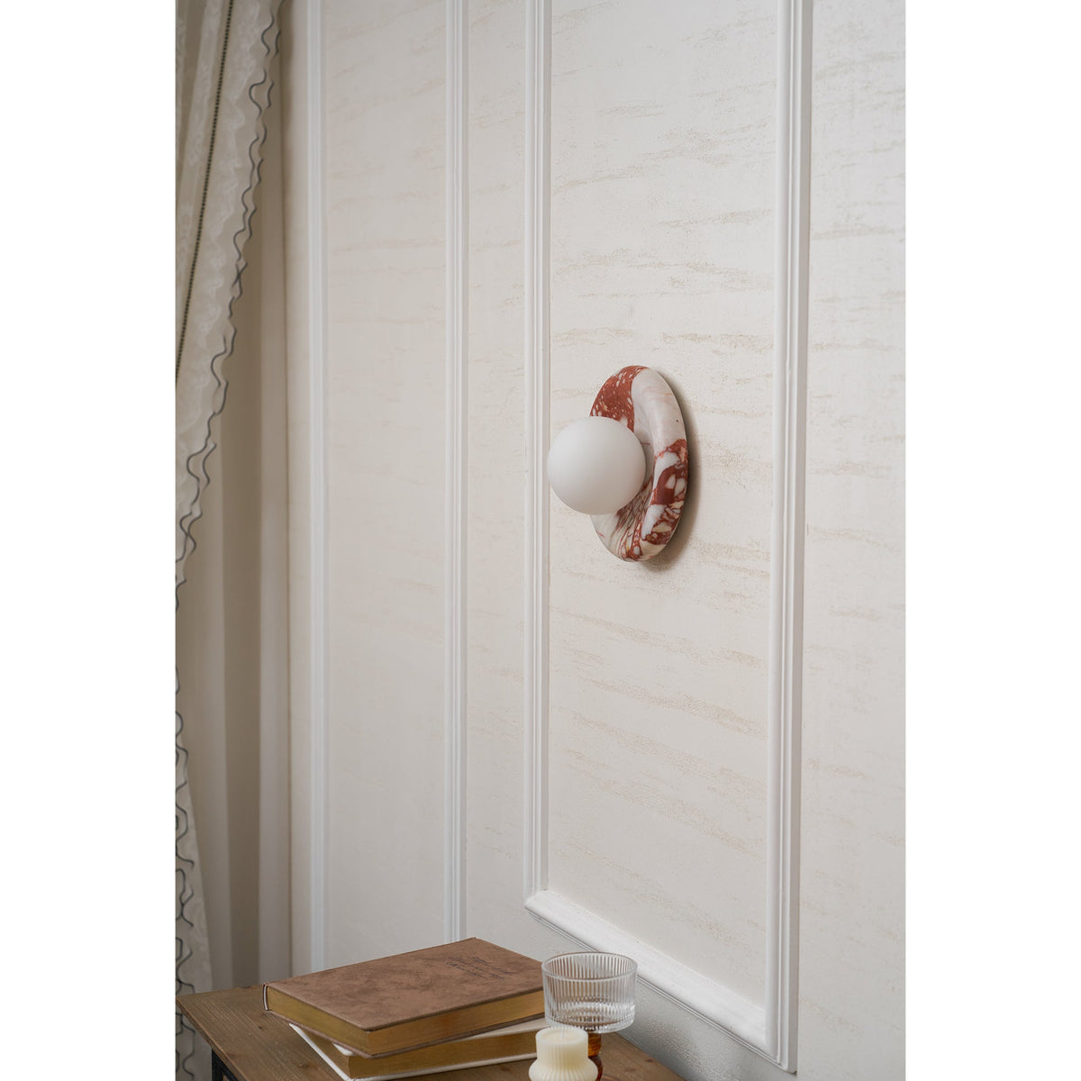 Orli Red Marble Wall Sconce