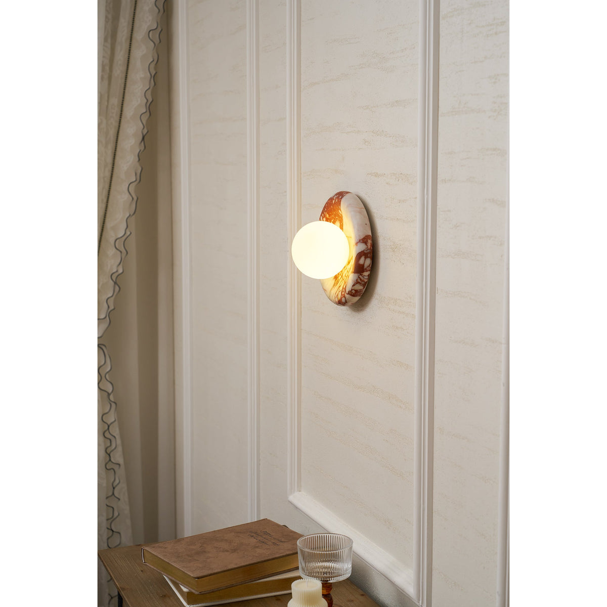 Orli Red Marble Wall Sconce