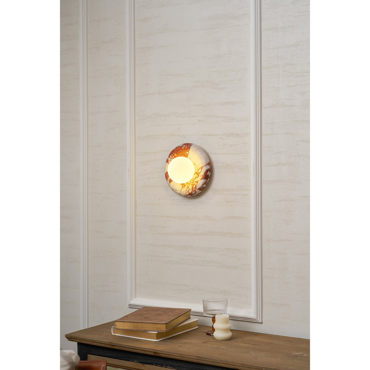 Orli Red Marble Wall Sconce