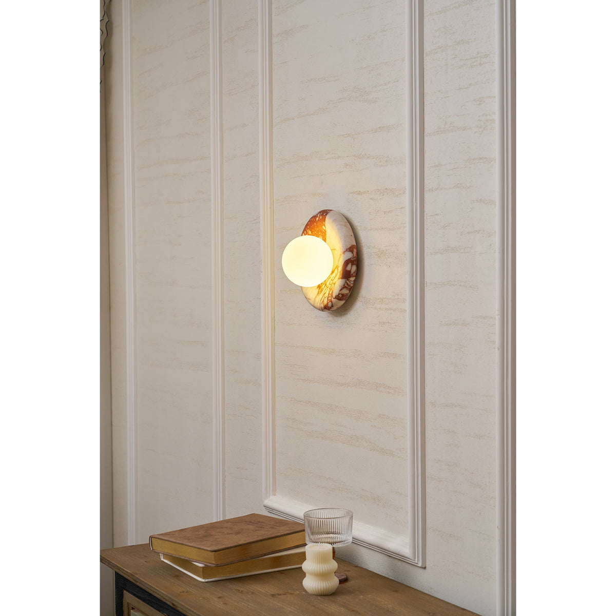 Orli Red Marble Wall Sconce