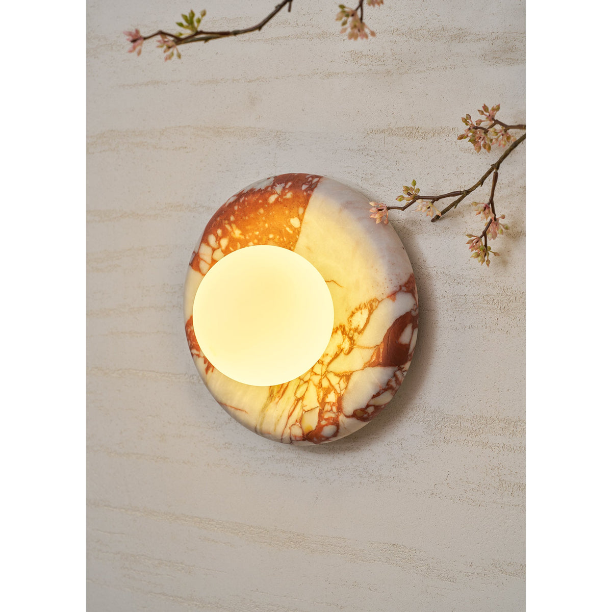 Orli Red Marble Wall Sconce