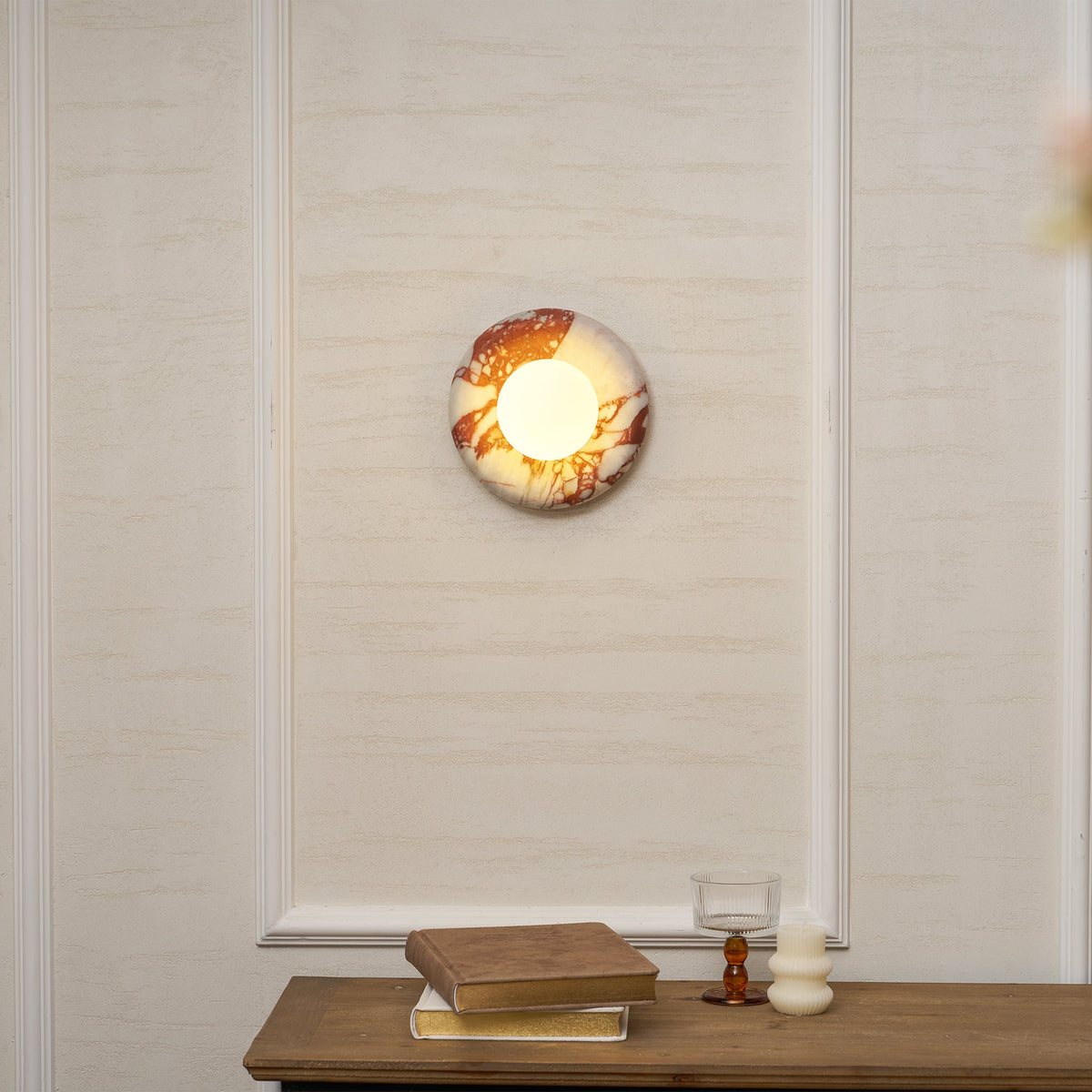 Orli Red Marble Wall Sconce