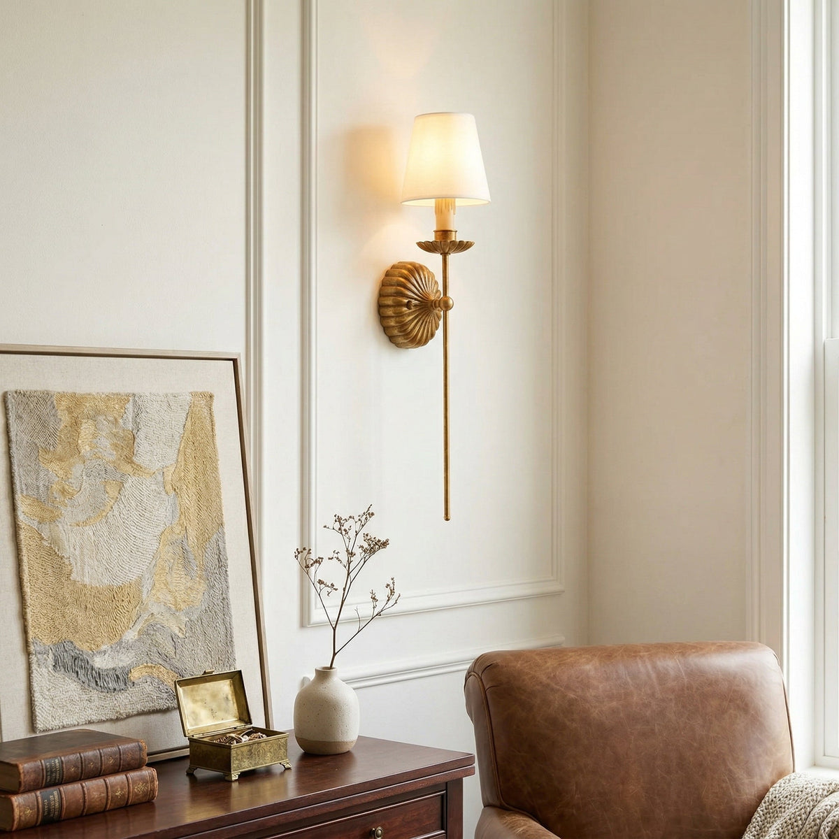 Catina Gold-Leaf Double Wall Sconce