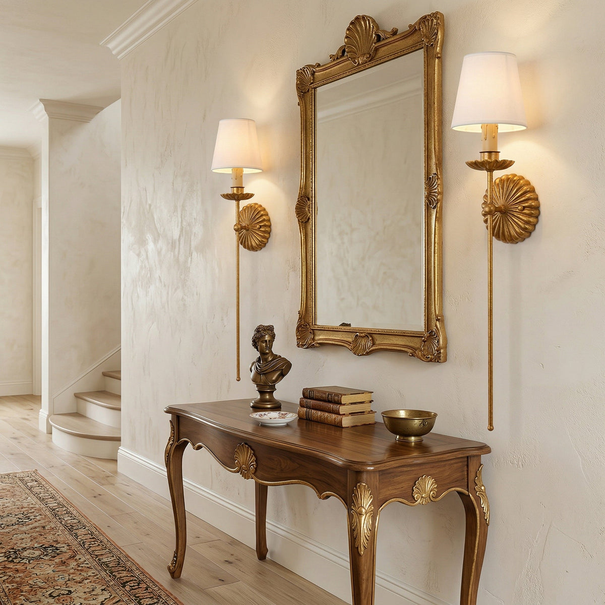 Catina Gold-Leaf Double Wall Sconce