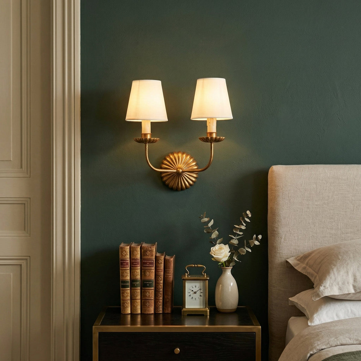 Catina Gold-Leaf Double Wall Sconce