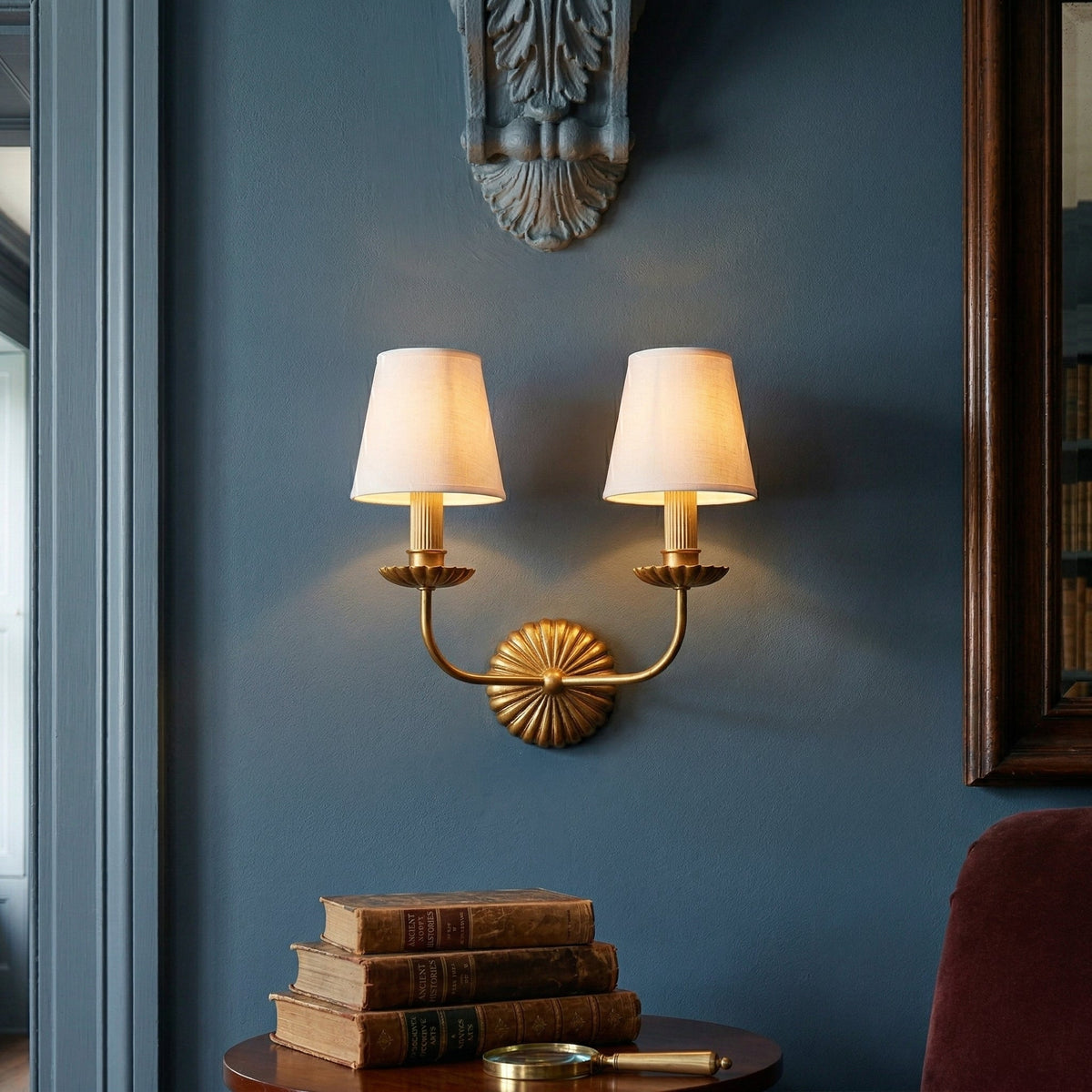 Catina Gold-Leaf Double Wall Sconce
