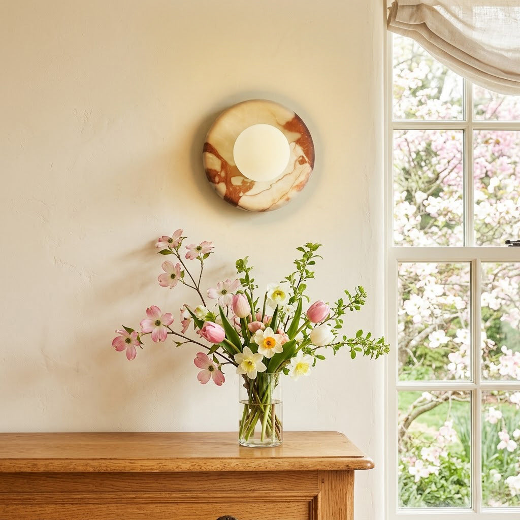 Orli Red Marble Wall Sconce