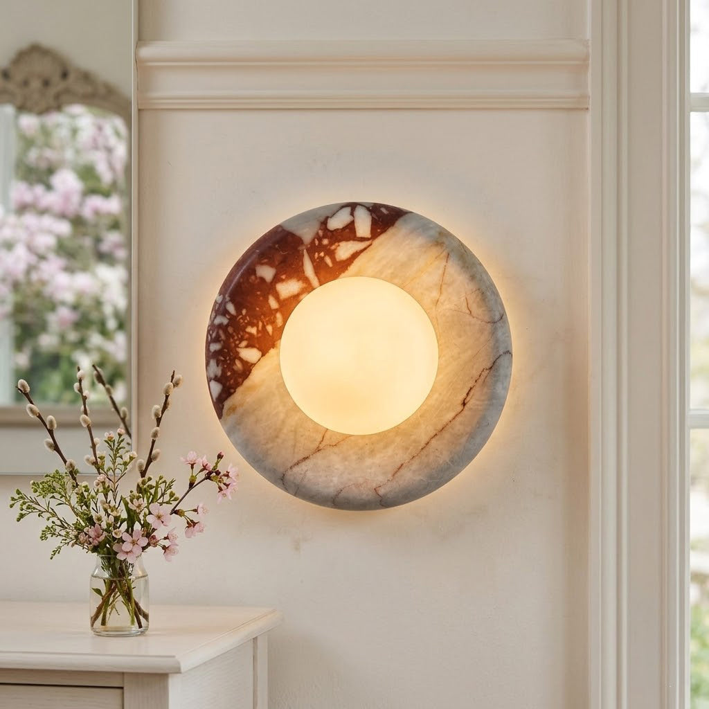 Orli Red Marble Wall Sconce
