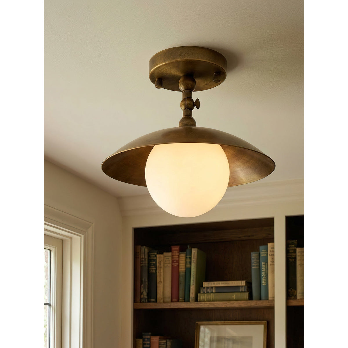 Marie Petite Brass Semi-Flush Ceiling Light