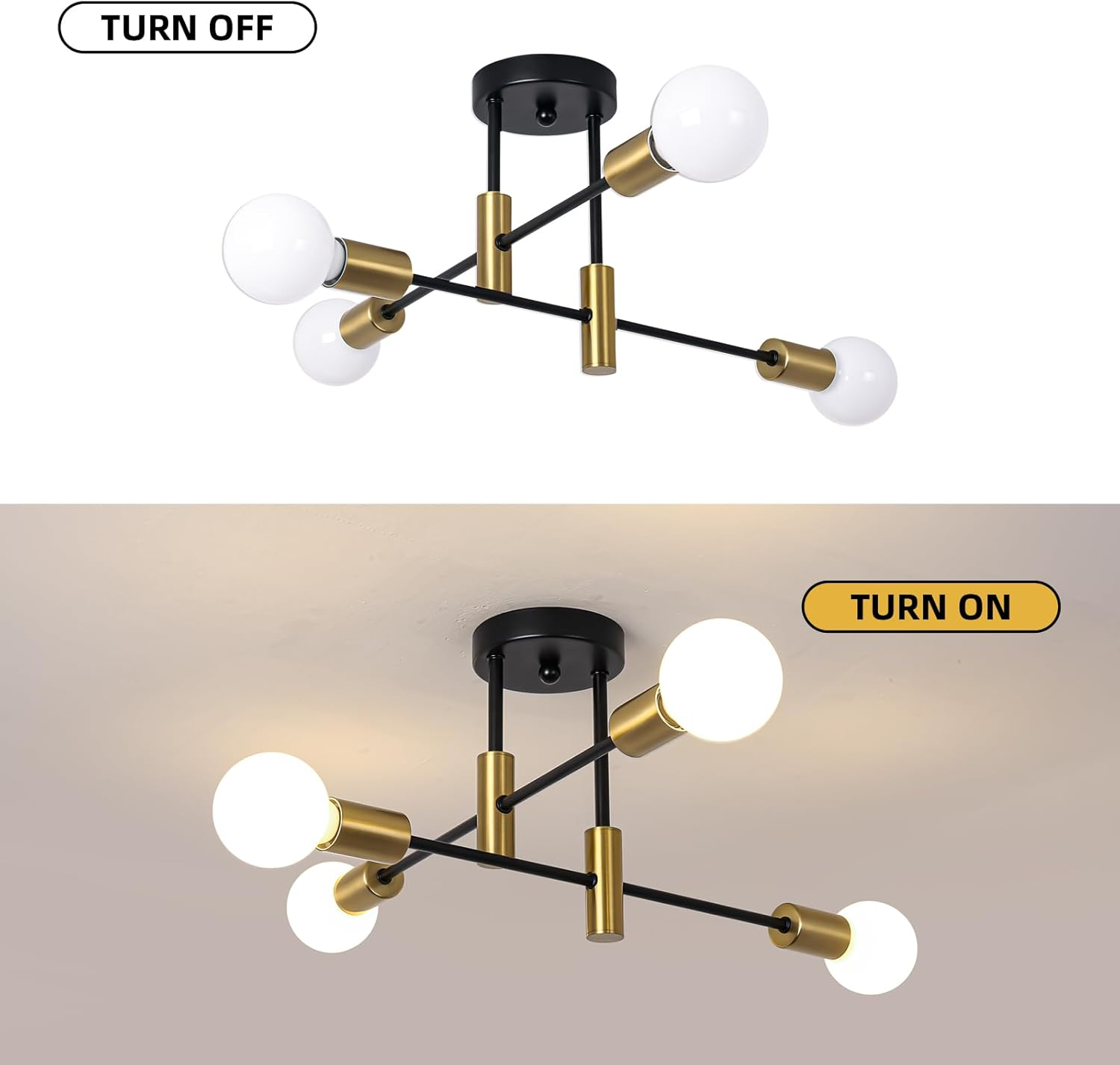 Scandinavian Style Flush Mount Ceiling Light Fixture - Modern Metal Design Ceiling Lights