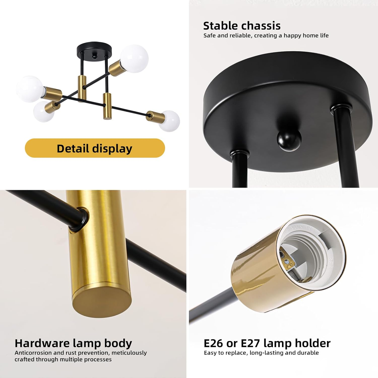 Scandinavian Style Flush Mount Ceiling Light Fixture - Modern Metal Design Ceiling Lights