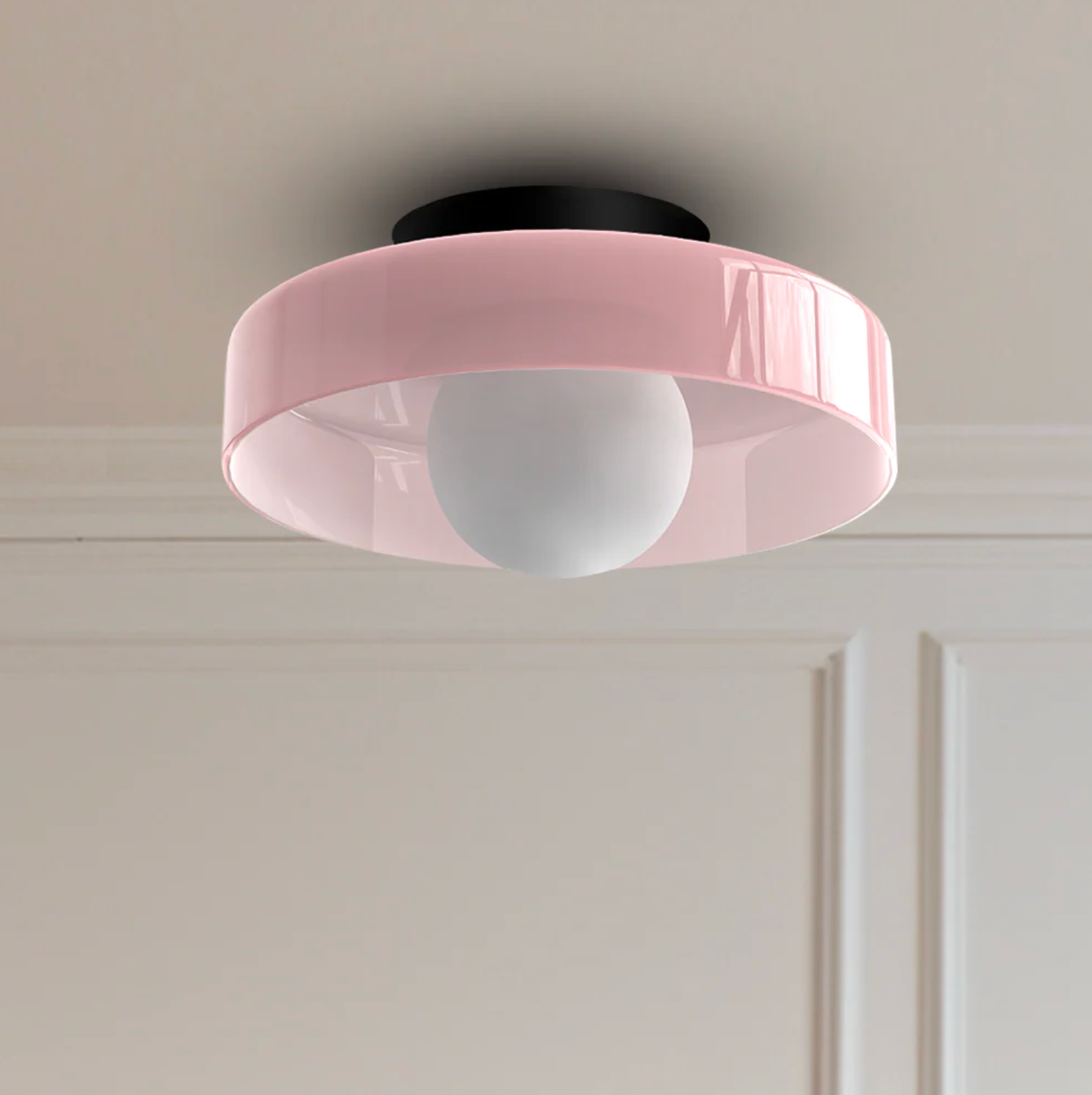 Sleek Modern Round Flush Mount Ceiling & Wall Light Fixture for Kitchen or Living Spaces Ceiling Lights