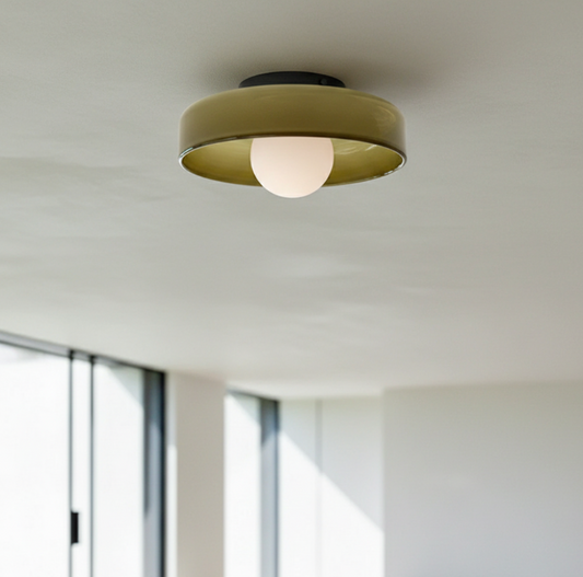 Sleek Modern Round Flush Mount Ceiling & Wall Light Fixture for Kitchen or Living Spaces Ceiling Lights