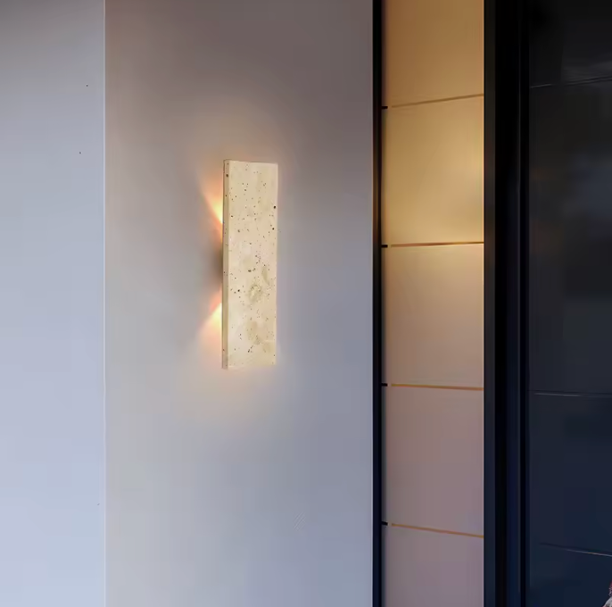 LED Outdoor Wall Sconce | Waterproof Natural Stone Light Fixture for Exterior Walls Outdoor Lighting