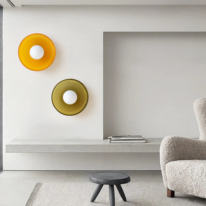 Sleek Modern Round Flush Mount Ceiling & Wall Light Fixture for Kitchen or Living Spaces Ceiling Lights