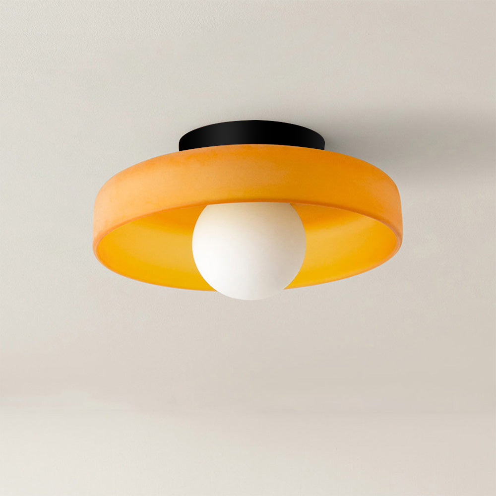 Sleek Modern Round Flush Mount Ceiling & Wall Light Fixture for Kitchen or Living Spaces Ceiling Lights