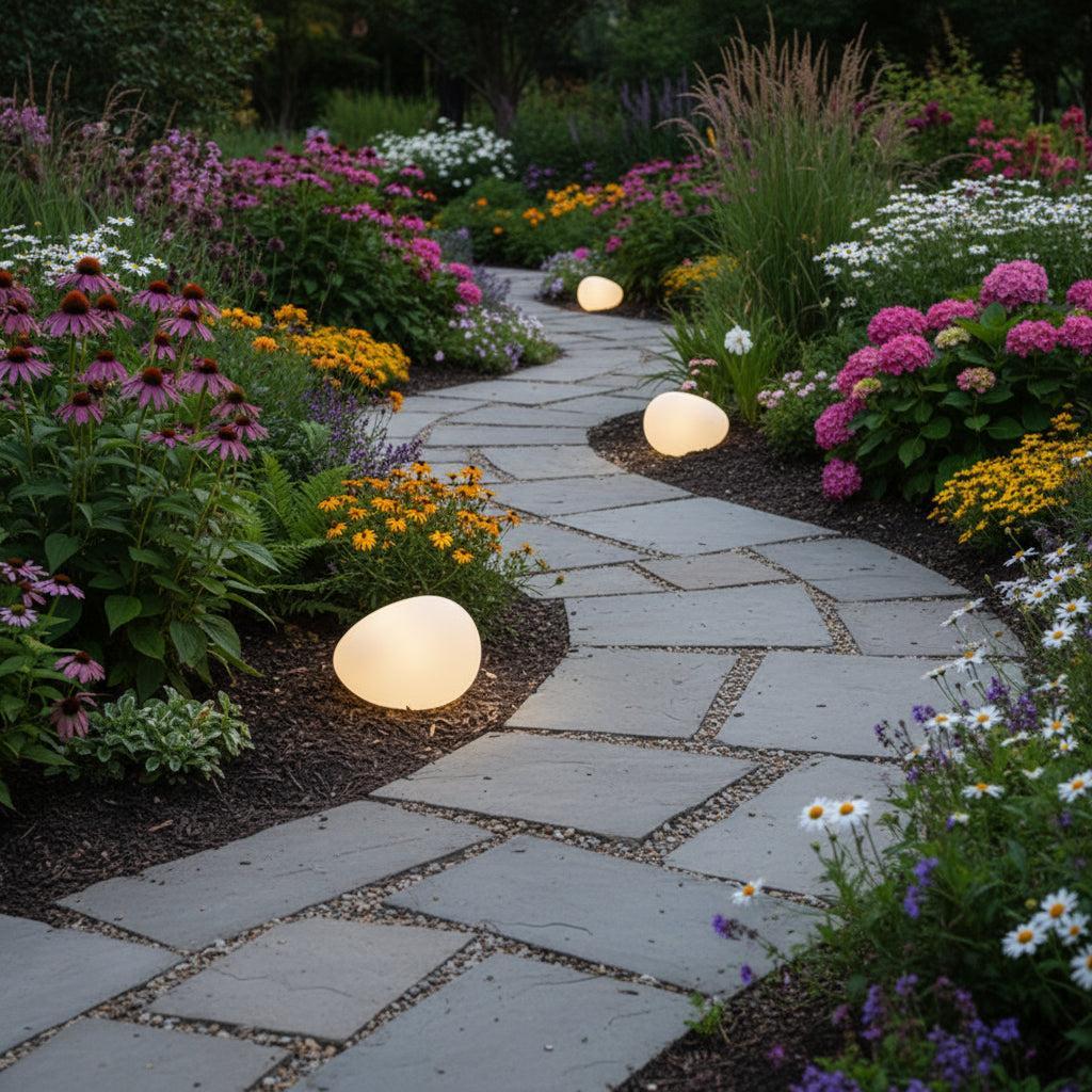 LunaStone | Solar Outdoor Pebble Stone Light, Waterproof LED Pathway Light for Garden Outdoor Lighting