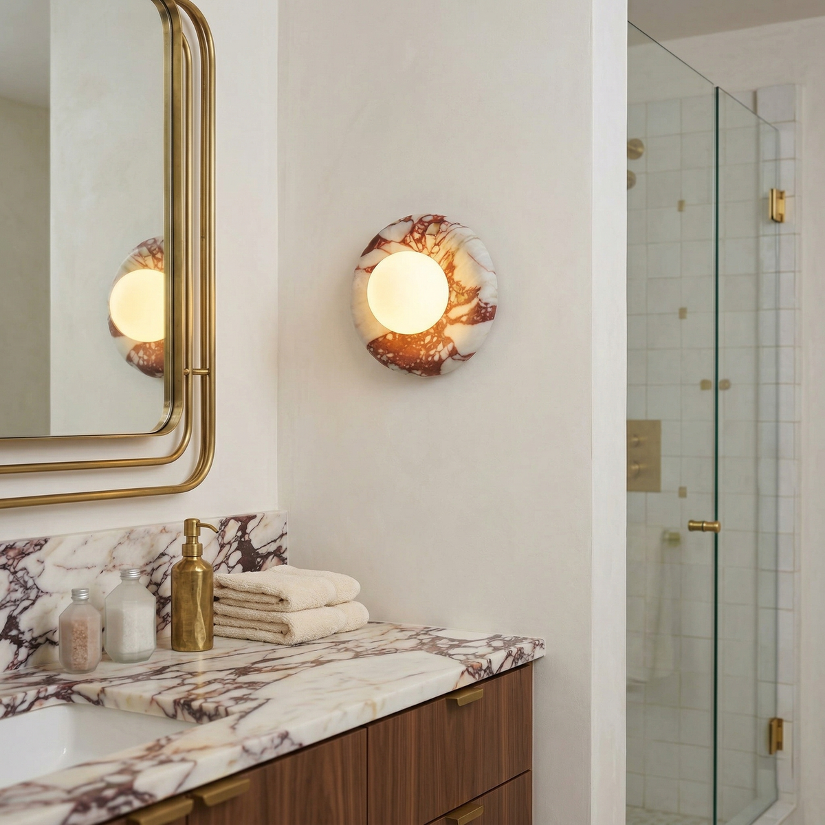 Orli Red Marble Wall Sconce
