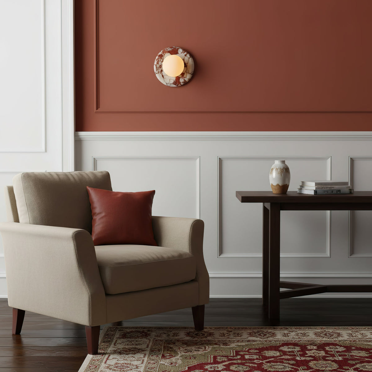 Orli Red Marble Wall Sconce