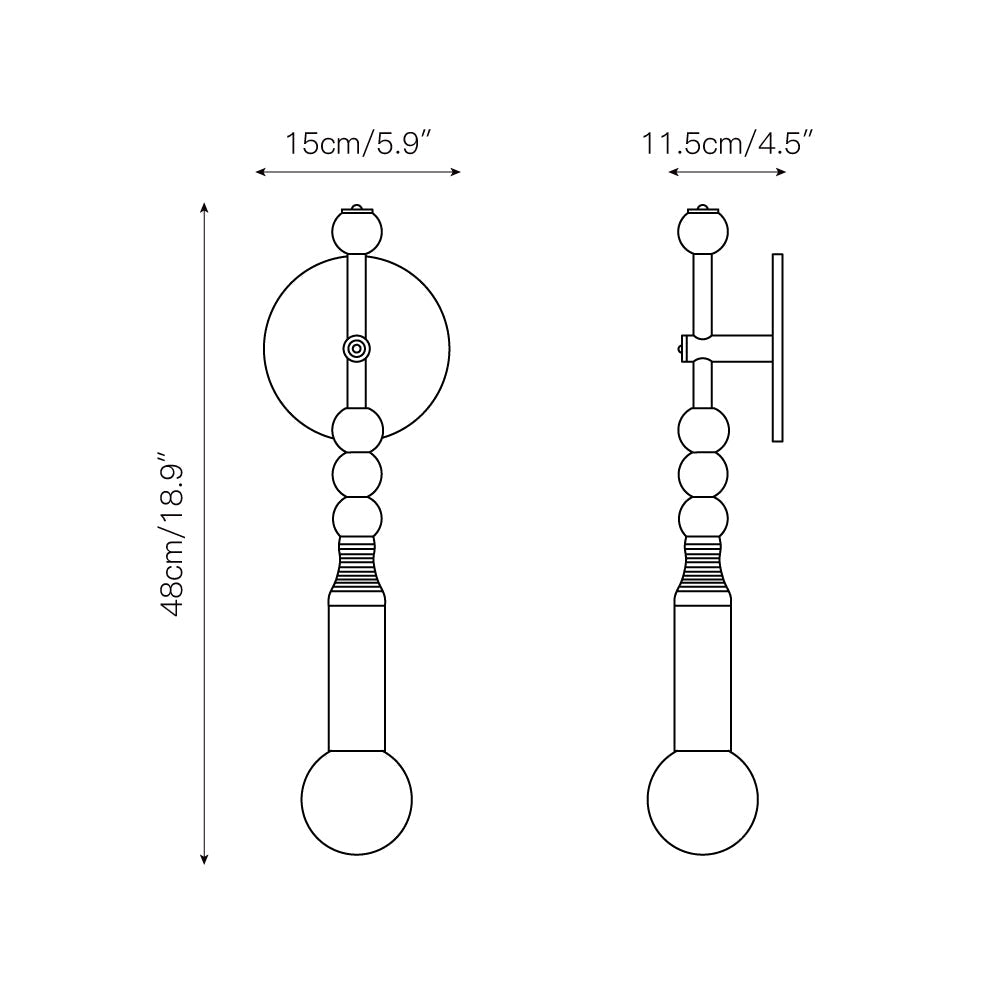 Toam Brass & Marble Wall Lamp