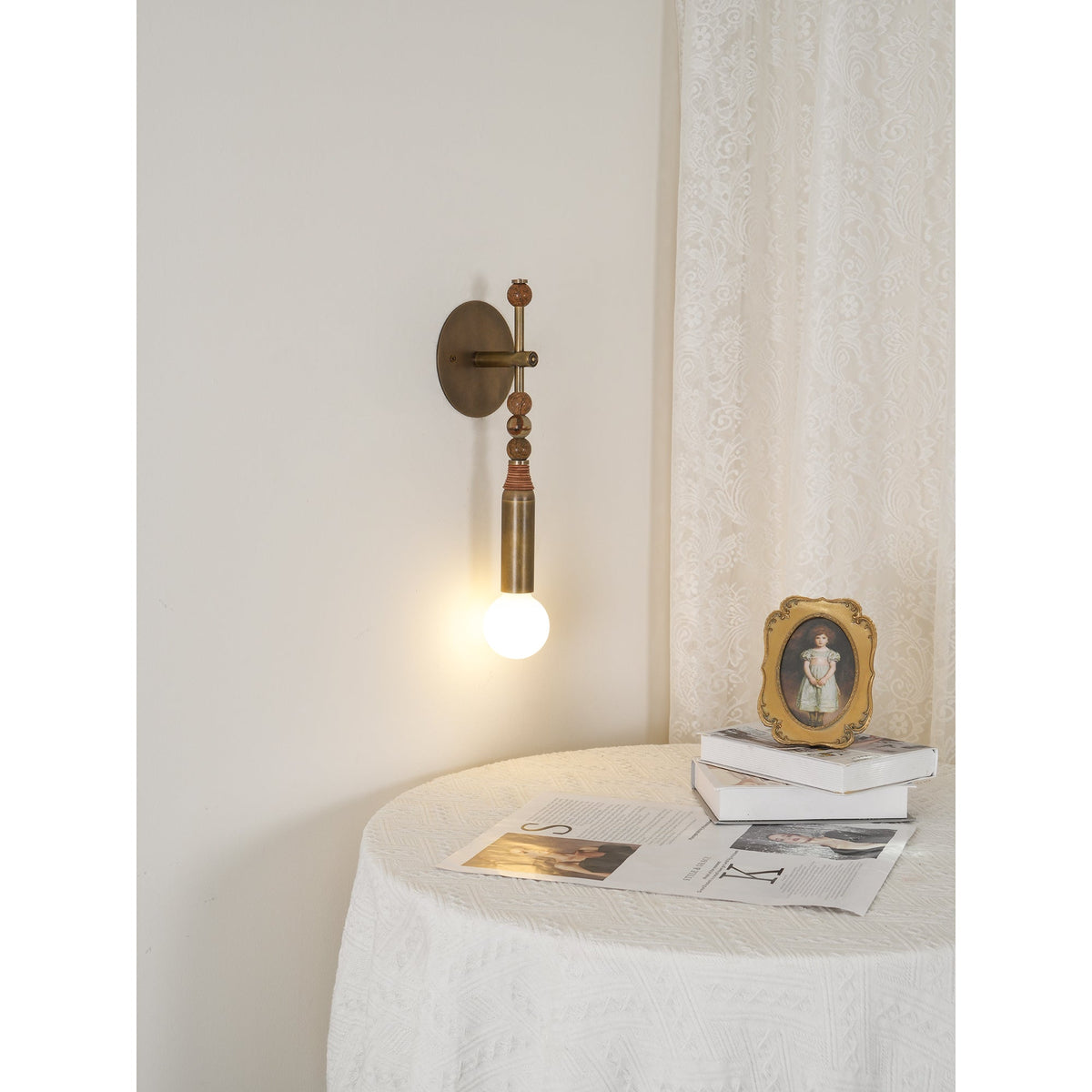 Toam Brass & Marble Wall Lamp