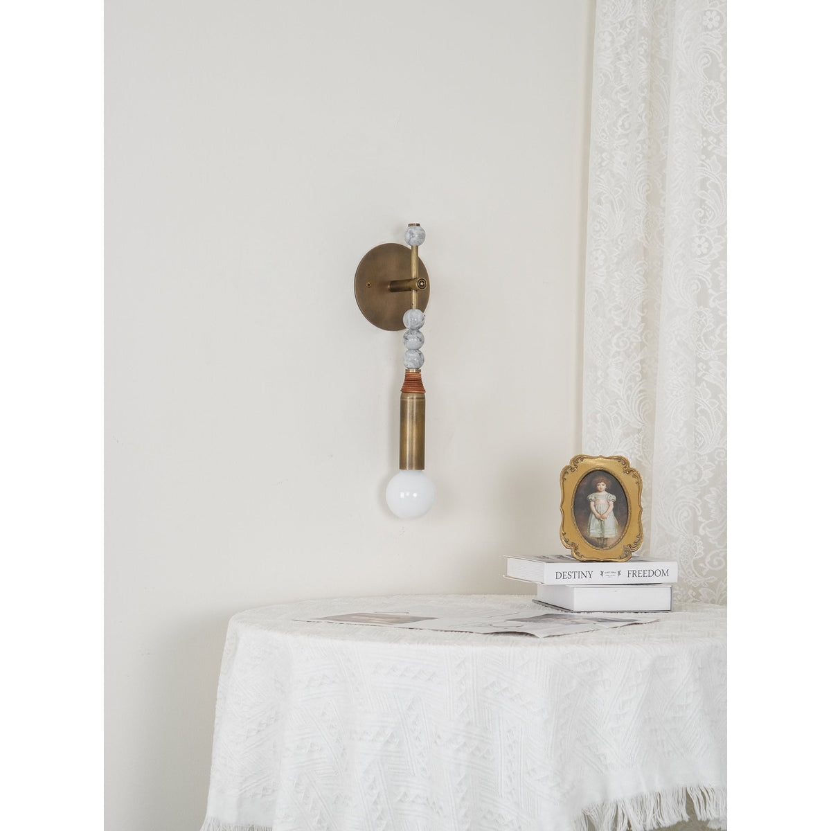 Toam Brass & Marble Wall Lamp