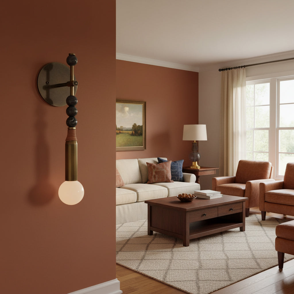 Toam Brass & Marble Wall Lamp
