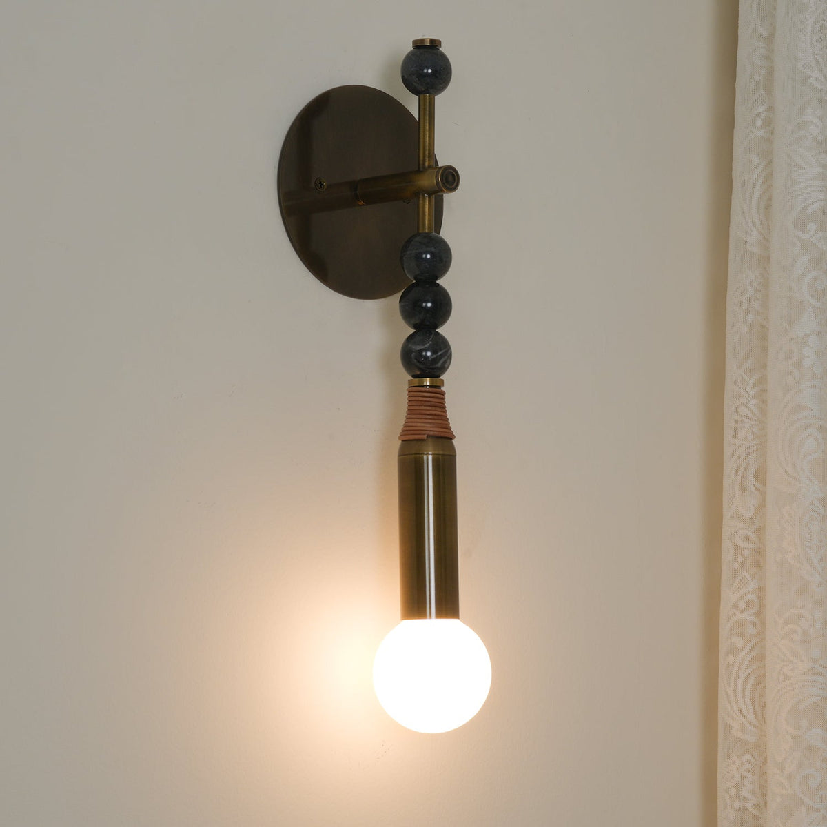Toam Brass & Marble Wall Lamp
