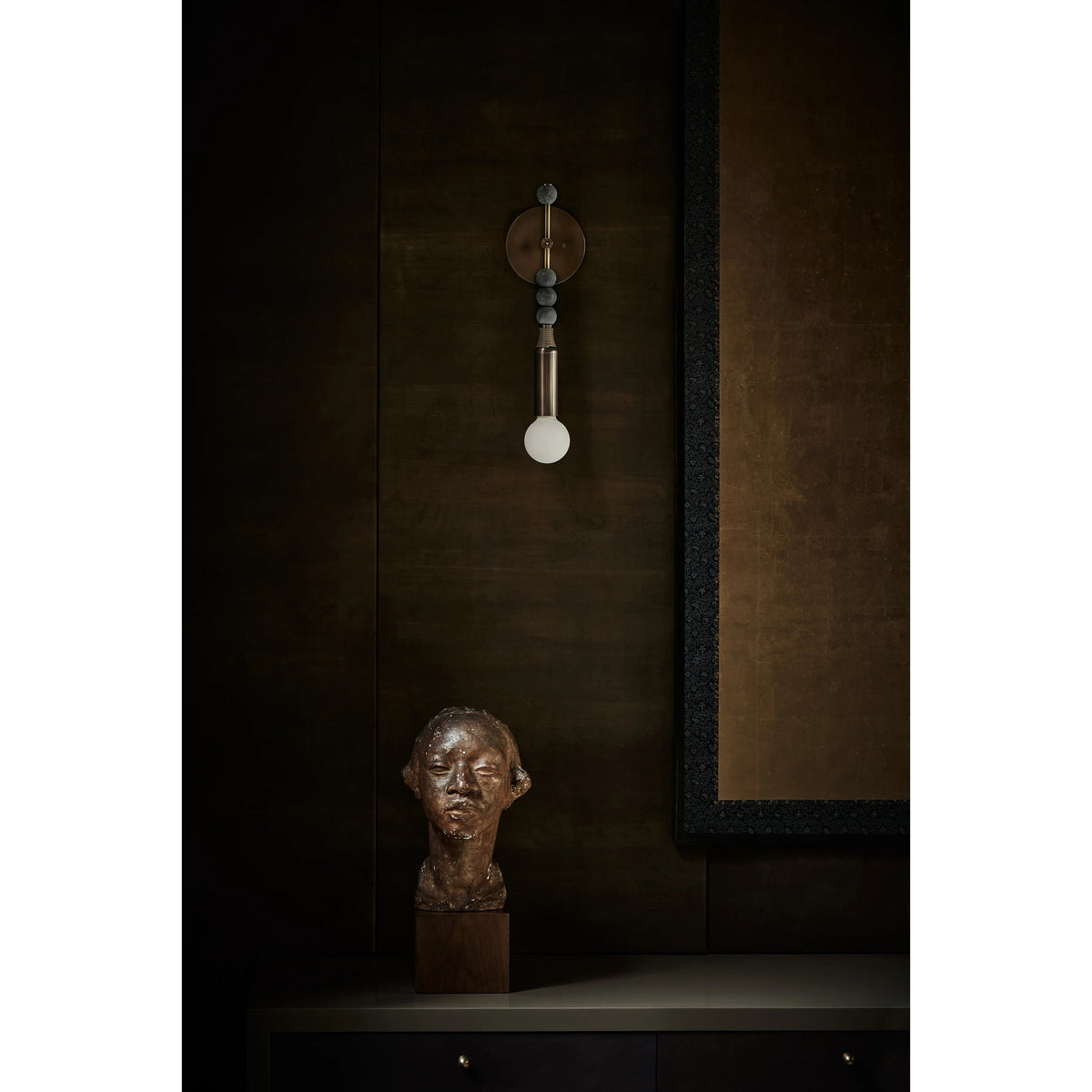 Toam Brass & Marble Wall Lamp