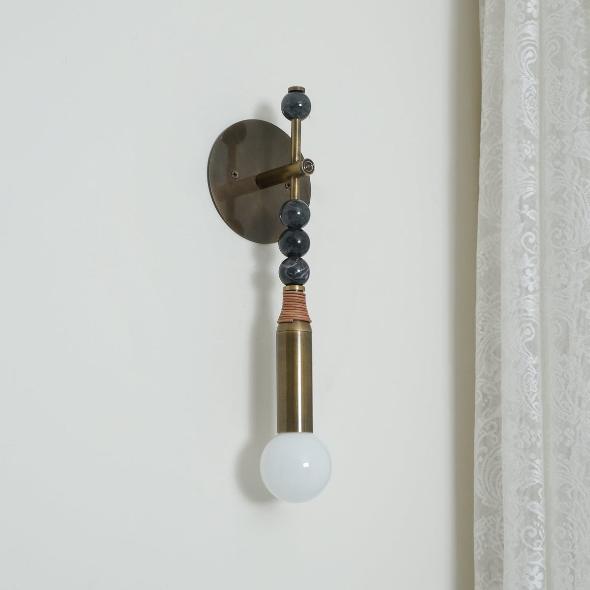 Toam Brass & Marble Wall Lamp