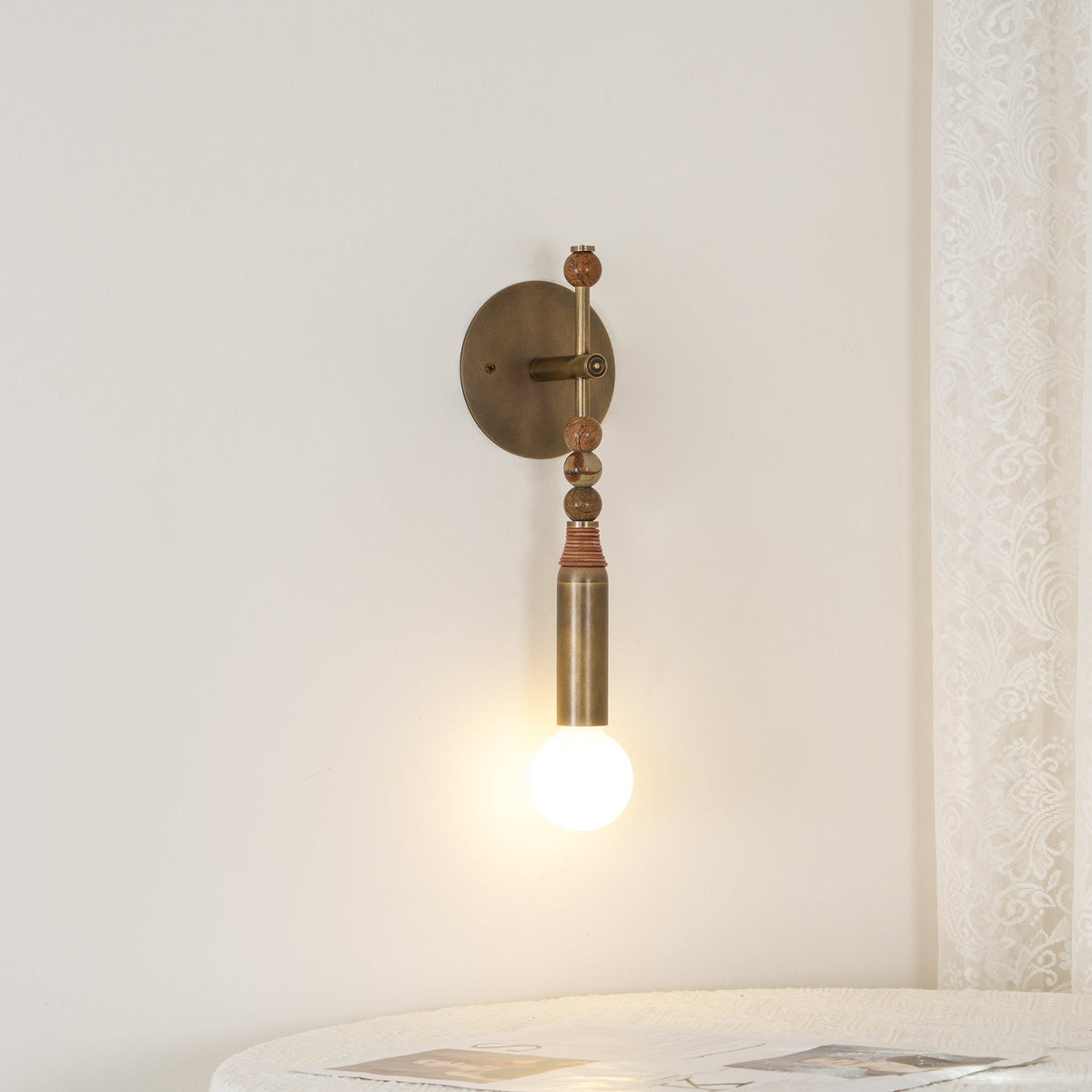 Toam Brass & Marble Wall Lamp