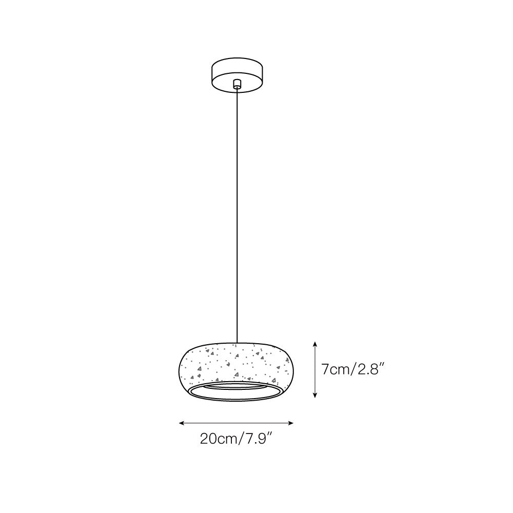 Travertine Drum Pendant Light