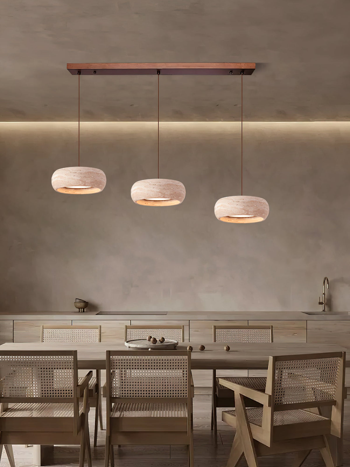 Travertine Drum Pendant Light