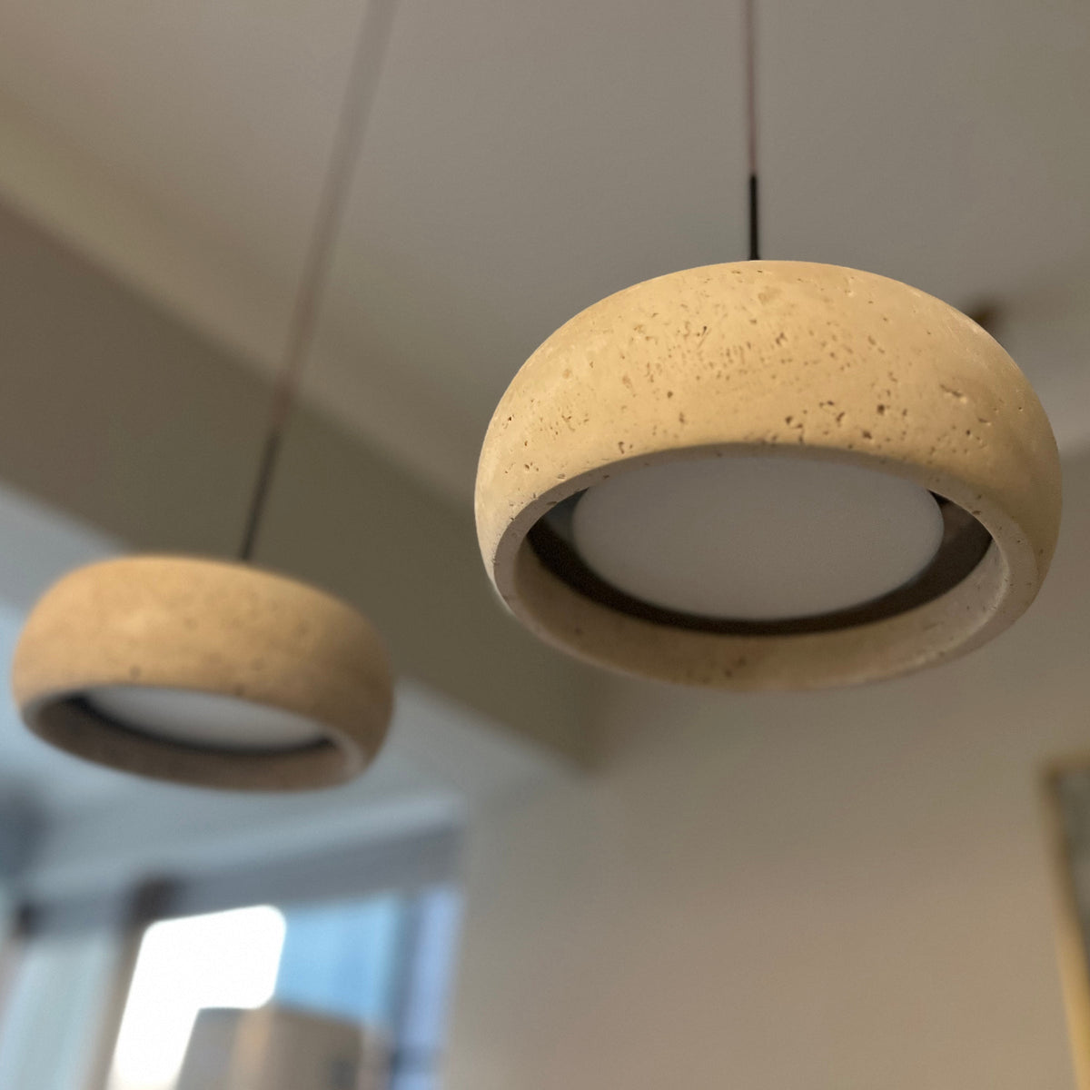 Travertine Drum Pendant Light